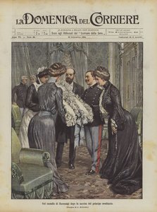Im Schloss von Racconigi nach der Geburt des Thronfolgers von Achille Beltrame