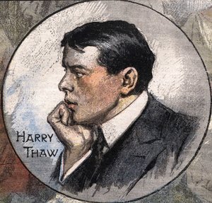 Porträt von Harry Thaw 1907 während seines Prozesses von Achille Beltrame