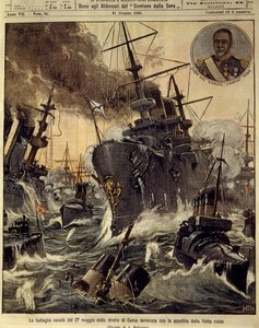 Russisch-Japanischer Krieg (1904-1905), Seeschlacht in der Korea-Straße, die mit der Niederlage der russischen Marine endete, 11. Juni von Achille Beltrame
