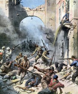 Spanischer Bürgerkrieg - Der Kampf in den Straßen von Madrid von Achille Beltrame