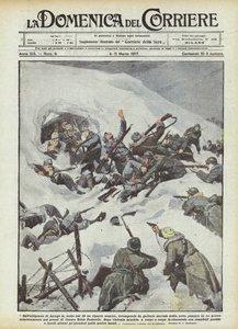 Auf dem Hochplateau von Asiago in der Nacht des 19., ein feindlicher Trupp bricht aus gegrabenen Tunneln hervor...