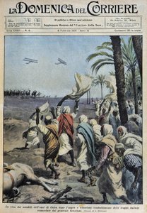 Die Kapitulation der Notablen der Oase von Koufra nach der schwierigen und siegreichen Schlacht der italienischen Truppen unter dem Kommando von General Graziani - Zeichnung von A. Beltrame in „la Domenica del Corriere“ vom 08.02.1931 von Achille Beltrame