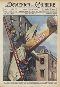 Ein französisches Militärflugzeug, das im Flug wegen eines Motorschadens von den Fliegern verlassen wurde
