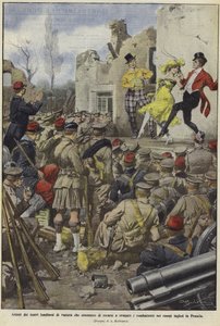 Varietékünstler der Londoner Theater unterhalten die britischen Truppen in Lagern in Frankreich von Achille Beltrame