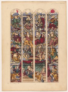 Studie für vier Glasfenster "Genealogie Abrahams" von Achille Devéria