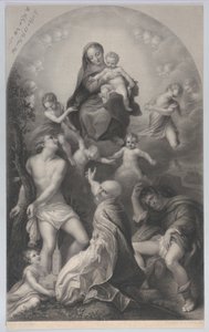Die Madonna des heiligen Sebastian, mit der Jungfrau und dem Kind, umgeben von Engeln, 1847