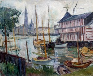 Teich mit Fischerbooten