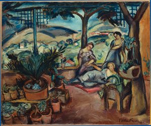 Frauen auf der Terrasse