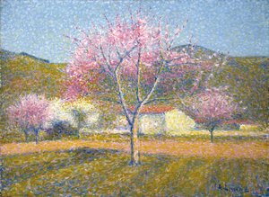 Ein Obstgarten im Frühling (Apfelbäume in Blüte) von Achille Lauge