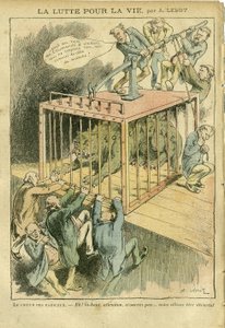 Illustration von Achille Lemot in Le Pelerin, 21/04/07 - Der Kampf ums Leben - Sozialismus, Radikal-Sozialismus - Animalisierung von Achille Lemot