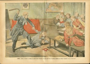 Illustration von Achille Lemot (1846-1909) in Le Pelerin, 02/12/06 - Unterricht, Polen, Strafe - Lehrer von Achille Lemot