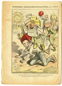 Illustration von Achille Lemot (1846-1909) in Le Pèlerin, 03/01/09 - Radikal-Sozialistische Fäden - Radikalismus, Lehre, Religion Glaube, Marokko, Atheismus, Radikale und Radikal-Sozialistische Partei, Katholizismus - Laizisierung Laizität Laien - Clemence von Achille Lemot