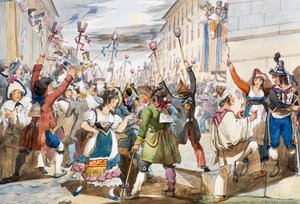 Letzter Tag des Karnevals in Rom mit Moccoletti-Kerzen