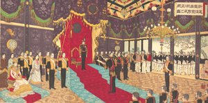 Ansicht der Ausgabe der Staatsverfassung in der Staatskammer von..., 2. März 1889 Meiji 22