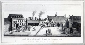 Nordansicht des Arundel House in London, geätzt von Wenceslaus Hollar, 1646 und veröffentlicht 1792