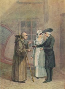 Yorik, der Mönch und Madame L- im Hof des Gasthauses in Calais, um 1760er, 1942 von Adam Buck