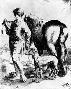 Junge mit einem Pferd und zwei Hunden, ca. 1597-1610