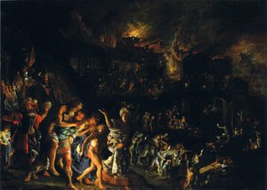 Der Brand von Troja von Adam Elsheimer