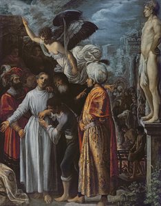 Der heilige Laurentius für das Martyrium vorbereitet, ca. 1600-1 von Adam Elsheimer