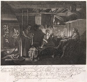 Das Haus von Philemon und Baucis, graviert von Graf Hendrik Goudt (1585-1630)