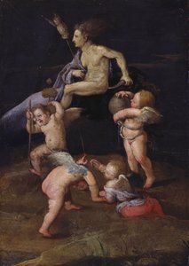 Hexe reitet rückwärts auf einer Ziege von Adam Elsheimer
