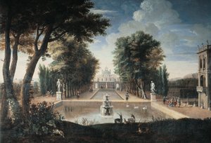 Ansicht eines Palastes von Adam Frans van der (style of) Meulen