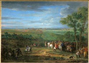 Ankunft von Ludwig XIV im Lager vor Maastricht, Juni 1673 von Adam Frans van der Meulen