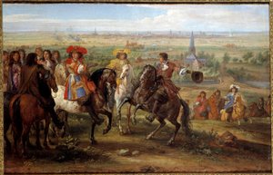 König Ludwig XIV. vor der Priorin von Fives bei der Belagerung von Lille im August 1667 von Adam Frans van der Meulen