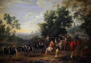 Reiseprozession einer Prinzessin von Adam Frans van der Meulen