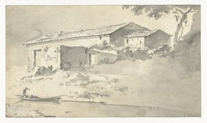 Haus in einer südlichen Landschaft von Adam Pijnacker