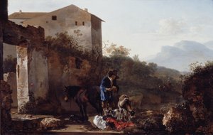 Landschaft mit einem Ziegenhirten, um 1650 von Adam Pynacker