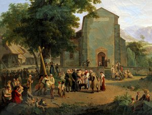 Die Wiederherstellung des Gottesdienstes nach der Revolution von Adam Topffer