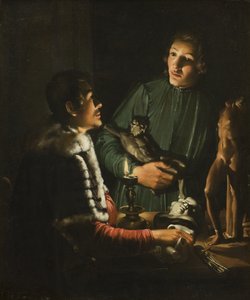 Zwei Bildhauer bei Nacht in Rom. Doppelporträt von Francois Duquesnoy und Georg Petel
