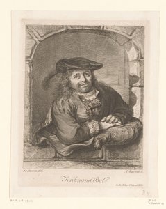 Porträt von Ferdinand Bol in einem Fenster