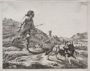 Hirte jagt einen Wolf, 1803