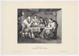 Sitzender Mann mit einem Stock und einem Kind, Blatt 65 der Folge „Serie von Figuren nach Michelangelo“ von Adamo Scultori