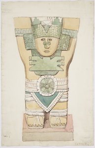Karyatide III, äußere Kammer, Oberer Tempel der Jaguare (Tempel A), Chichen Itza, Mexiko