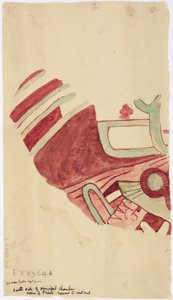 Kopie eines Fragments eines Wandgemäldes aus Teotihuacan, Bundesstaat Mexiko