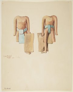 Vorder- und Rückseite einer kopflosen Figur mit fehlendem rechten Bein und rechter Hand von Adela Breton