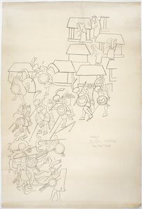 Abzeichnung eines Wandgemäldes von der Westwand, Oberer Tempel der Jaguare, Chichen Itza, Mexiko von Adela Breton