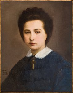 Porträt einer Frau (Familie Ghirelli) von Adeodato Malatesta or Malatesti