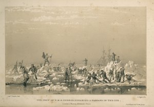 Die Besatzung der H.M.S. Terror bricht einen Weg durch das Eis von Admiral William Henry Smyth