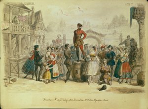 Bühnenbild für das Ballett La Esmeralda von C. Pugni, 1849