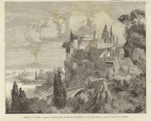 Griechenland und Rom - Rom: Landschaft am Meer bei Kap Miseno mit Vesuv im Hintergrund von Adolf Closs
