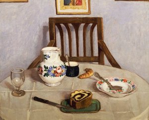 Stillleben mit Focaccia von Adolf Fenyes