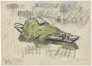 Boot mit Gras von Adolf le Comte