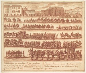 Einzug des Prinzen von Sachsen mit seiner Frau in Dresden am 2. September 1719, ca. 1700-1755