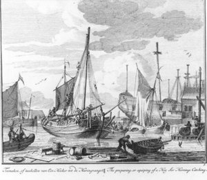 "Toemaaken, of taakellen van een hoeker tot de haringvangst." (Nr. 5 aus der Serie Haringvangst)