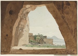 Vesuv und die Bucht von Neapel aus einer Höhle, 1820