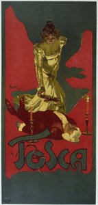 Plakat von Hohenstein. „La Tosca“ von Giacomo Puccini, basierend auf dem Drama von V. Sardou